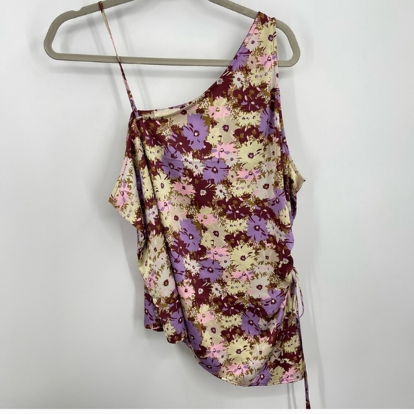 OPEN EDIT- Purple Drawstring one Shoulder Detail Top-XL - Picture 3 of 3